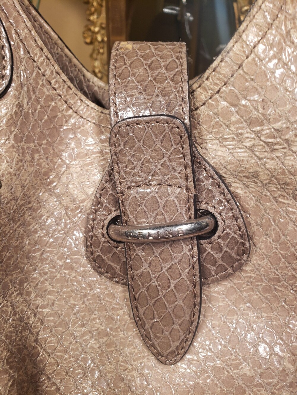 Celine Genuine Python Shoulder Hobo Bag WC-SA-0049 (Org. Retail $4250) - Picture 10 of 16